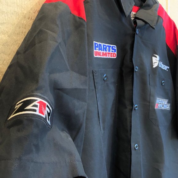 THROTTLE THREADS Parts Unlimited Mechanics Button Up Shirts - Racing - Mens 2XL - Picture 5 of 6